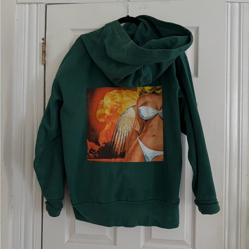 Boys Lie Green Hoodie with Graphic Print
